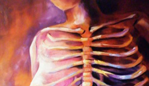 Alesia Lund Paz, «Huesos II», detalle, óleo sobre tela, 2011.