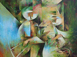 Osiris Gómez, «Desvelando mi memoria», óleo sobre tela, 2015.