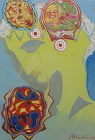 Sheroky Guzmán Peláez, «Esquizofrenia», óleo sobre tela, 2012.