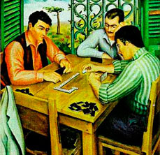 Jorge Arche, «Los jugadores de dominó», óleo sobre tela.