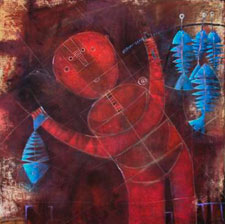 Arturo Morin, «Magia de niño», técnica mixta sobre tela, 2007.