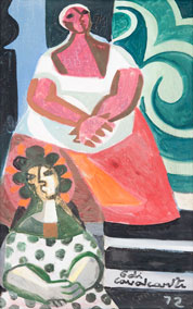 Di Cavalcanti, «Dos figuras», óleo sobre tela, 1972.