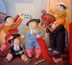 Fernando Botero, «Cuadrilla de enanos toreros», óleo sobre tela, 1988.