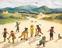 Ricardo Ferrari, « Juego de niños», óleo sobre tela.