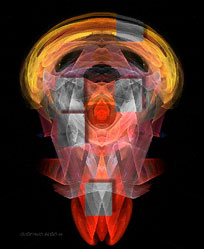 Gustavo Alsó, «Cráneo digital», arte digital, 2010.