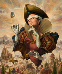 José Parra, «La fortuna a tres manos», óleo sobre tela, 2011.