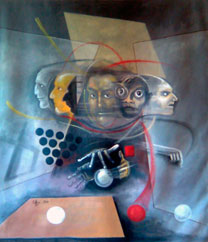 Ezequiel Eduardo Calleja Pérez, «En busca de lo desconocido», acrílico sobre tela, 2011.