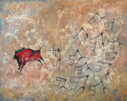 Hernández Guerrero, «Consumo rupestre», acrílico sobre tela, 2011.