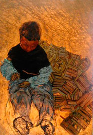 Ernesto Lásqueres, «Serie: El evangelio del trabajo», óleo sobre tela.