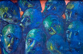 Luiz Carlos de Andrade Lima, «Figuras», óleo sobre tela, 1989.