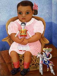 Rosa Rolanda, «Niña de la muñeca», óleo sobre tela, 1943.