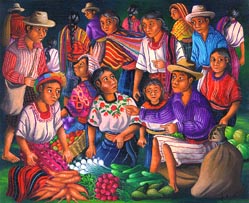 Mario González Chavajay,«Verduras», óleo sobre tela, 2002
