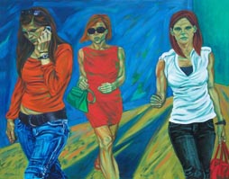 Harold López Muñoz,«La marcha», óleo sobre tela, 2008.