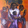 Ponceano Cárdenas,«Figuras con toro», óleo sobre tela, 1969.