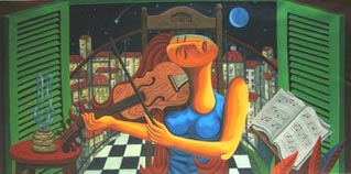 Diana Rodríguez,«Serenata II», óleo sobre lienzo.
