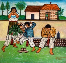 Lorenzo Gonzalez Chavajay, «Muchachos peleando» óleo sobre tela, 1995.