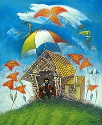 Ulises Bretaña Hevia, «La casa del enano», óleo sobre tela 2004.