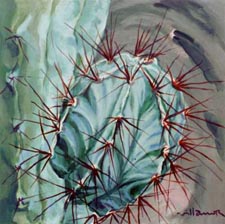 Cristina Villamor, «Cactus azul», acrílico sobre tela.