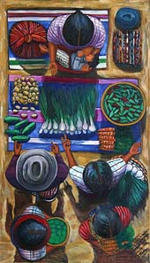 Juan Fermin Gonzalez Morales, «Mercado», óleo sobre tela, 2000.