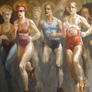 Mario Cicerón Pazmiño, «Maratón», detalle, óleo sobre tela, 2008.