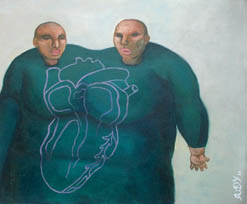 Shila Acosta, «Siameses», acrílico sobre tela, 2009.