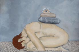 Emilia C. de la Garza, «Piedras IV», óleo sobre papel, 2010.