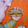 Claudia Isabel Hernández Ríos, «Comiendo hamburguesa», lápiz sobre papel, 2011.