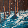 Marco Rocha, «Árboles en la nieve», óleo sobre tela, 2008.