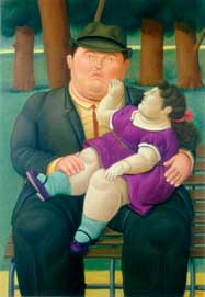 Fernando Botero, «En el parque», óleo sobre tela, 1999.