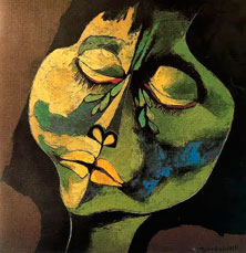Oswaldo Guayasamín, «Niña llorando», óleo sobre tela.