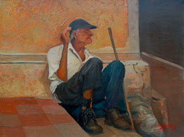 Salvador Castillo Solórzano, «Viejito de León» óleo sobre tela, 2011.