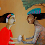 Daniel Cotrina Rowe, «Katequil, cultura Cajamarca», óleo sobre tela, 2010.