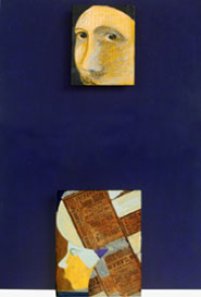 Rubens Gerchman, «Dos rostros», técnica mixta sobre tela, 1977.