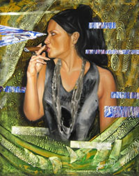 Israel González Rivero, «Éxtasis-visión», óleo y acrílico sobre tela, 2011.