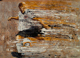 Tom Ruthz, «Futbol», técnica mixta sobre tela, 2010.
