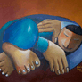 Reinaldo Bares Valdes, «Durmiendo», acuarela sobre tela, 2007.