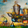 Eduardo Martinez, «La máquina de hacer pájaros», óleo sobre tela, 2014.