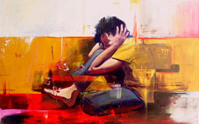 Ricardo Cruz Fuentes, «Las voces», óleo sobre madera, 2011.
