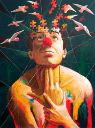 Ricardo Cruz Fuentes, «De mente», óleo sobre madera, 2012.