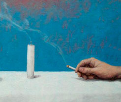 Jorge Luis Cardozo de Lamar, «Sin título», detalle, óleo sobre tela, 2011.
