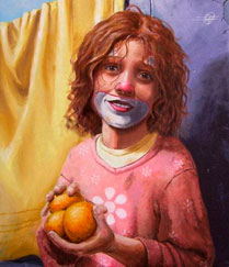 Ricardo Cruz Fuentes, «Payasita», óleo sobre tela, 2010.