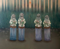 Dante Horoiwa, «Fertilidad», óleo sobre tela, 2012.