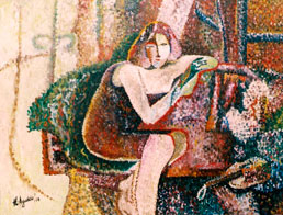 Héctor Alonso Agudelo Rincón, «La espera», óleo sobre tela, 2006.