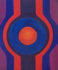 Jacinto González Foncerrada, «Esfera de luz naranja», óleo sobre tela, 2011.