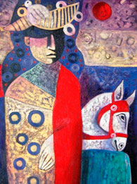 David Chavez Rojas, «Tristeza azul», óleo sobre tela, 2009.