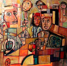 André Lopes, «Psicosis», acrílico sobre tela, 2007.