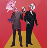 Efren Aguilera, «Bipolar», collage sobre papel, 2008.