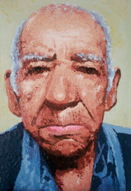 Francisco J. Gallego Duque, «Rostro de anciano», óleo sobre madera, 2013.