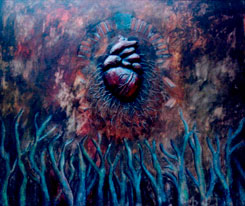 Carlos Reyes de la Cruz, «Raíz», óleo sobre tela, 2011.
