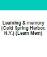 Learning & Memory (Cold Spring Harbor, N.Y.)